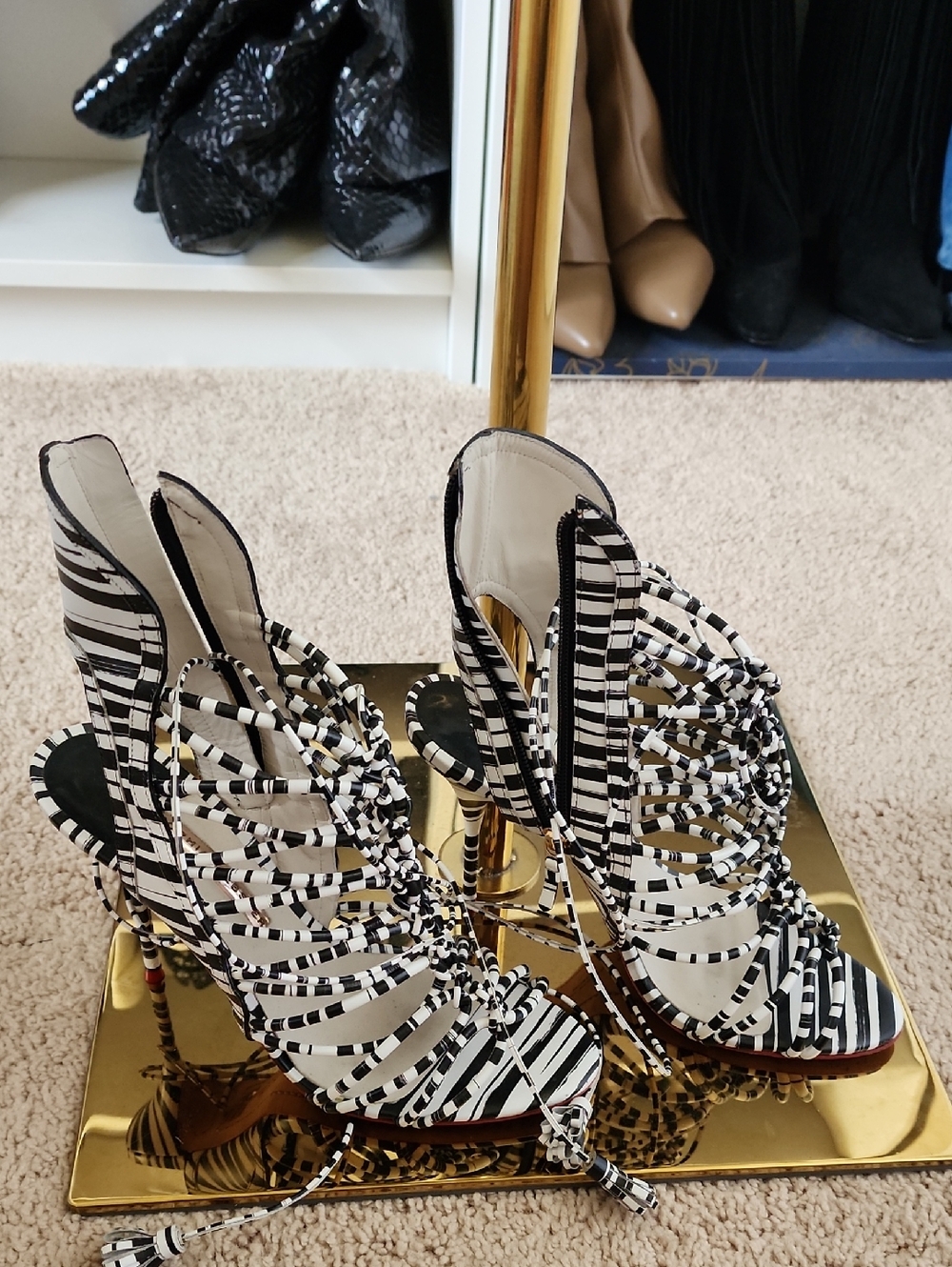 Sophia Webster High Heel Sandals - Black & White